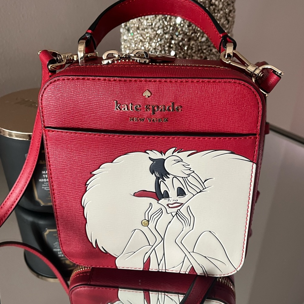 Kate Spade x Disney 101 Dalmatians Cruella vanity crossbody bag leather purse
